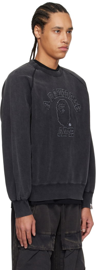 Sweater BAPE Washed Effect Relaxed Fit College Patch Sweatshirt by BAPE Sort | 001SWK801001M, 1