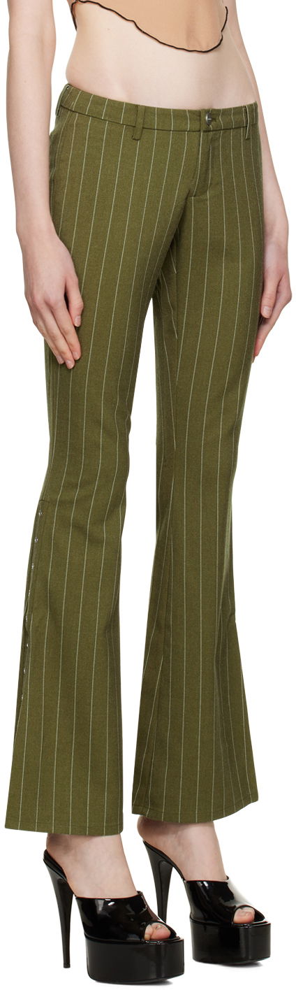Bukser Miaou Miaou Thea Pinstripe Flare Trousers Grøn | 1029SWBOVP, 1