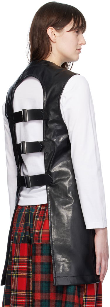 Vest Comme des Garçons Comme Des Garçons Belted Faux-Leather Vest Sort | TL-V009-051, 2
