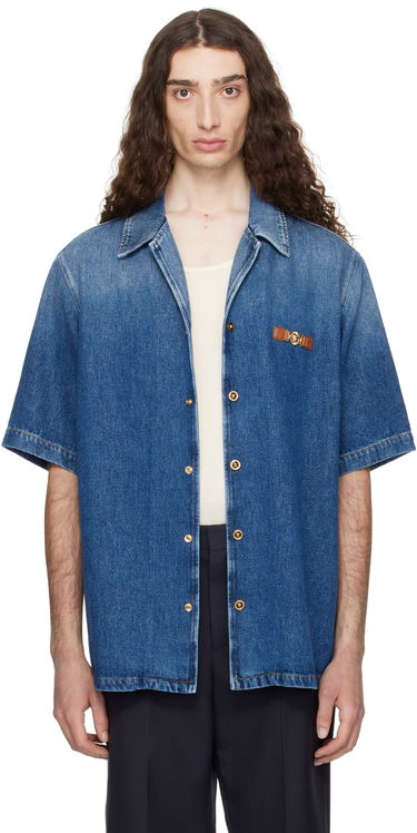 Skjorte Versace Versace Medusa Biggie Denim Shirt Blå | 1020702_1A15015, 0