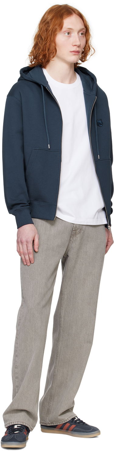 Sweatshirt MAISON KITSUNÉ Maison Kitsuné Fox Head Zip Hoodie Mørkeblå | MM00714KM0321, 3
