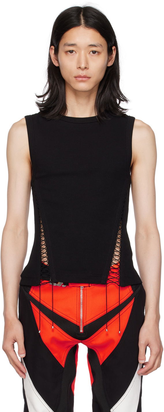 Tanktop Dion Lee Dion Lee Picot Lace Tank Top Sort | C3149P23