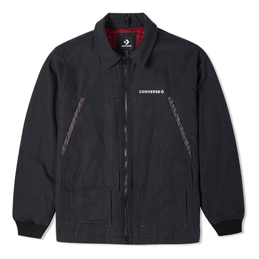 Jakke Converse New Year Series Logo Print Lapel Jacket Sort | 10024149-A02, 0