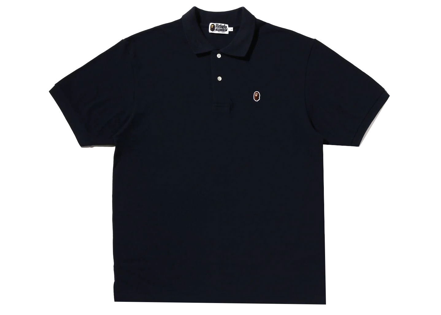 Polo skjorte BAPE Ape Head One Point Relaxed Fit Polo Tee Mørkeblå | 1J30-112-005, 0