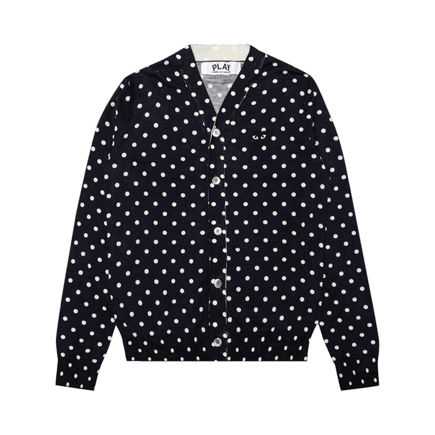 Sweater Comme des Garçons PLAY Polka Dot Cardigan Black Heart Mørkeblå | az n038 051 2, 0