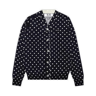 Sweater Comme des Garçons PLAY Polka Dot Cardigan Black Heart Mørkeblå | az n038 051 2, 0