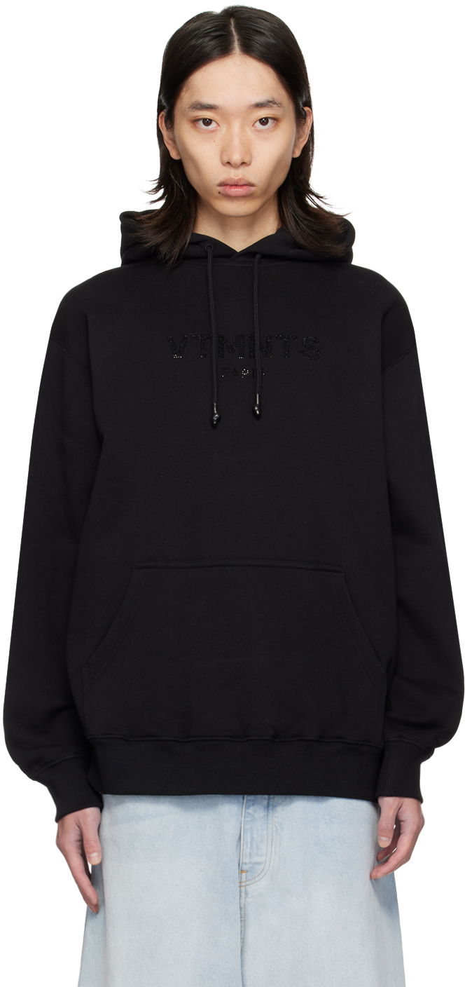 Sweatshirt VETEMENTS Crystal Logo Hoodie Sort | VL22HD300B, 0