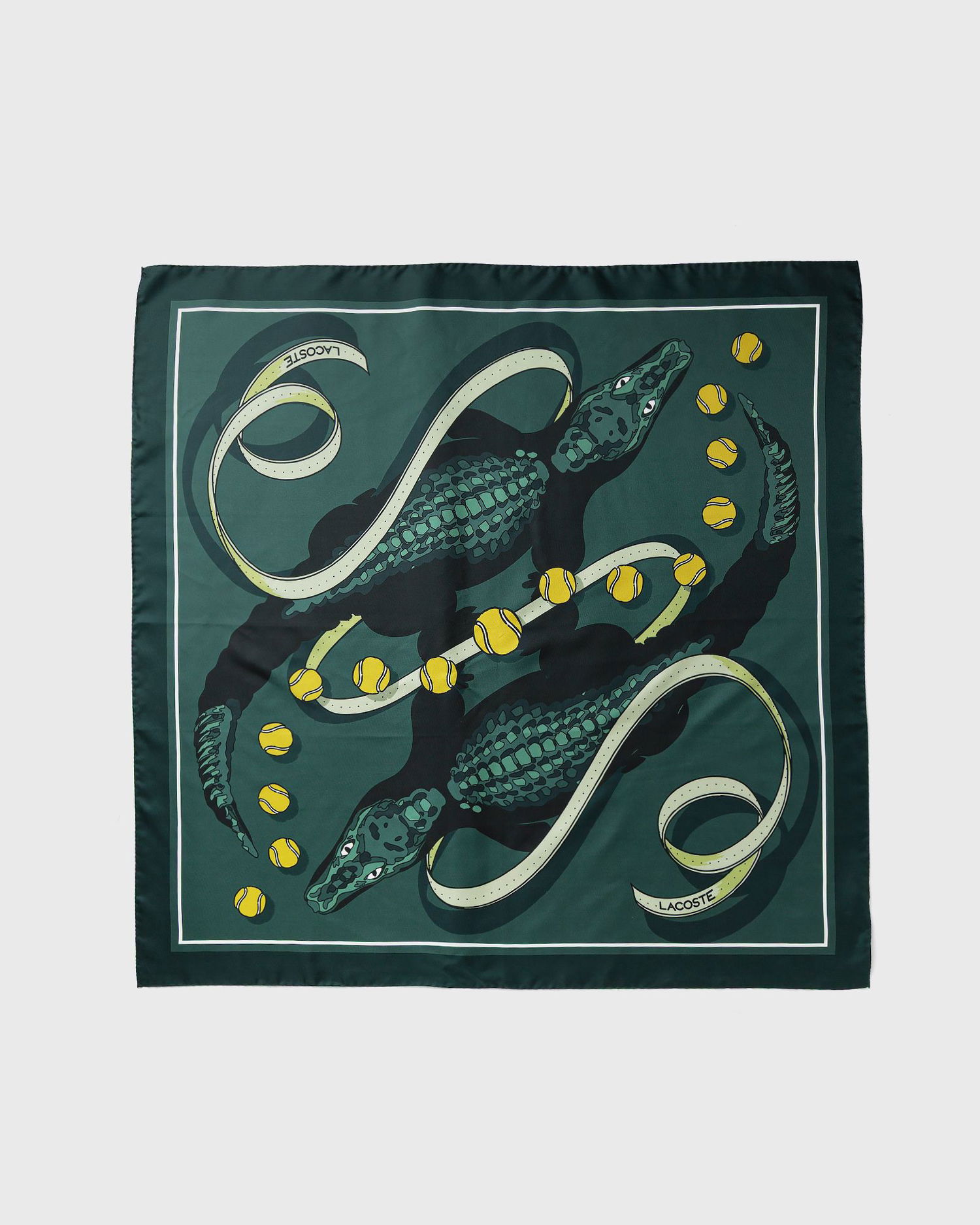 Tørklæde Lacoste Lacoste Graphic Print Silk Scarf Grøn | RE4201-4IK, 1