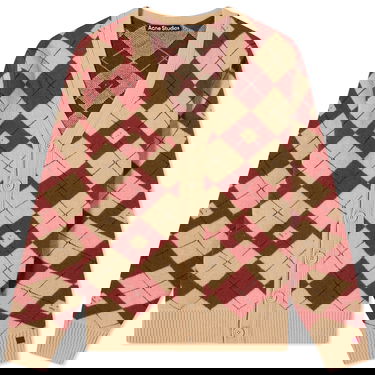 Sweater Acne Studios Kwanny Argyle Face Cardigan Rød | C60084-DKE, 0