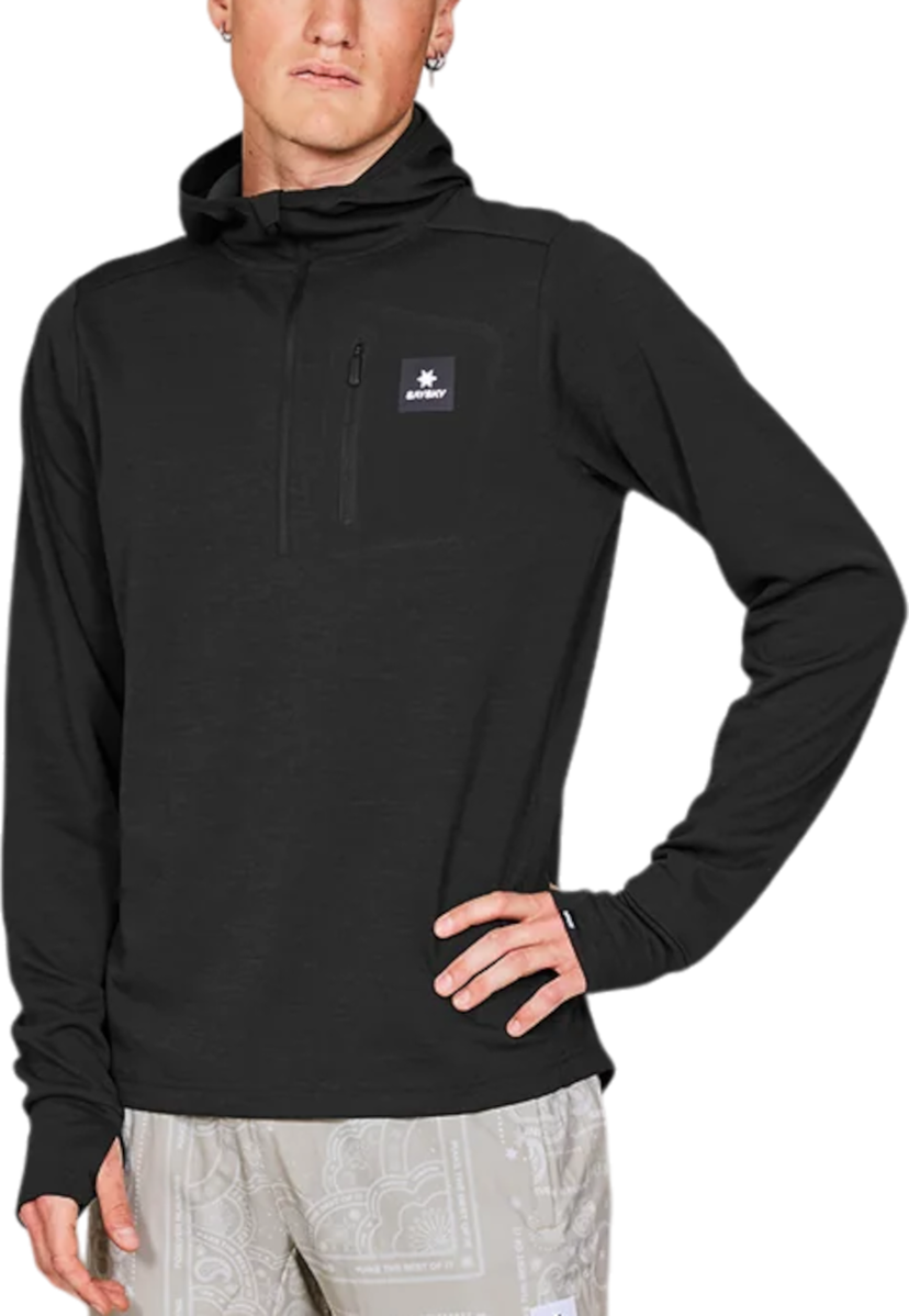 Sweatshirt Saysky Saysky Pace Half Zip Hoodie Sort | mmrho01c9001