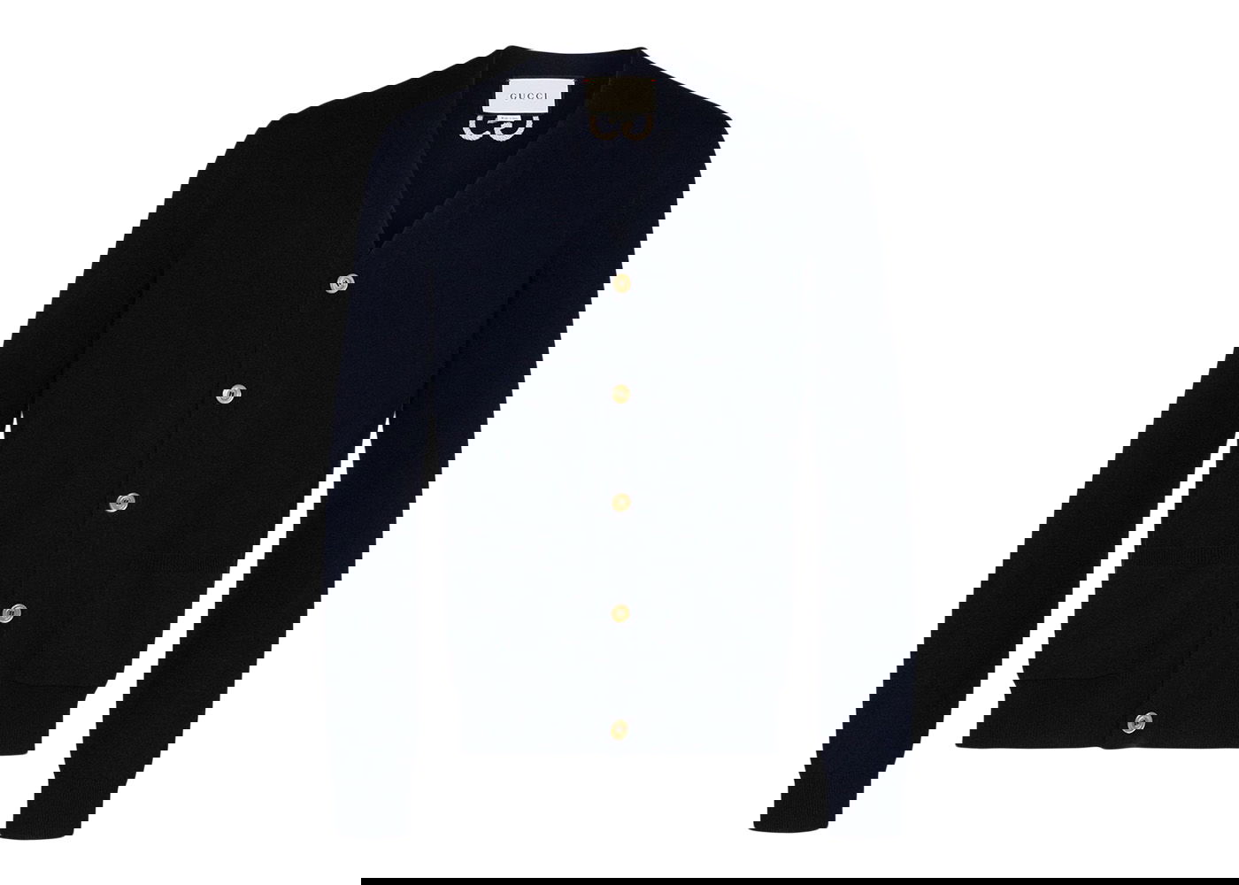 Sweater Gucci GG Embroidered Logo Cardigan Navy Mørkeblå | 599866XKA5B4440, 0