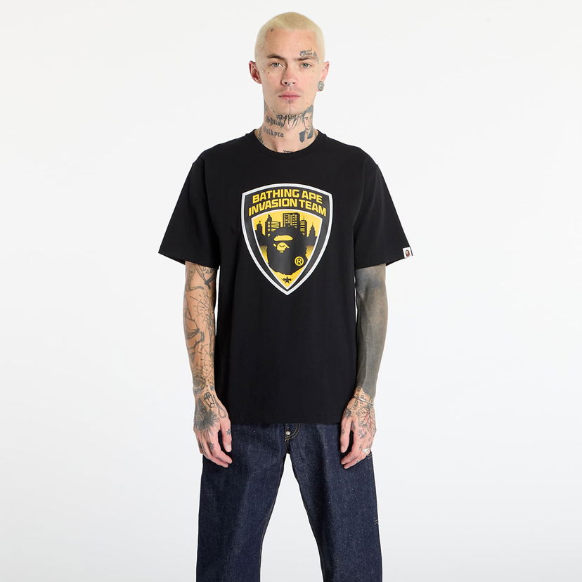 T-shirt BAPE Security Emblem Invasion Team T-shirt Sort | 001TEL801049MBLK