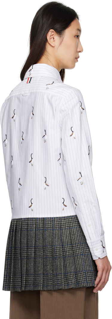 Kjole Thom Browne Thom Browne Goose Print Shirtdress Hvid | FDSF35E-E1374, 2