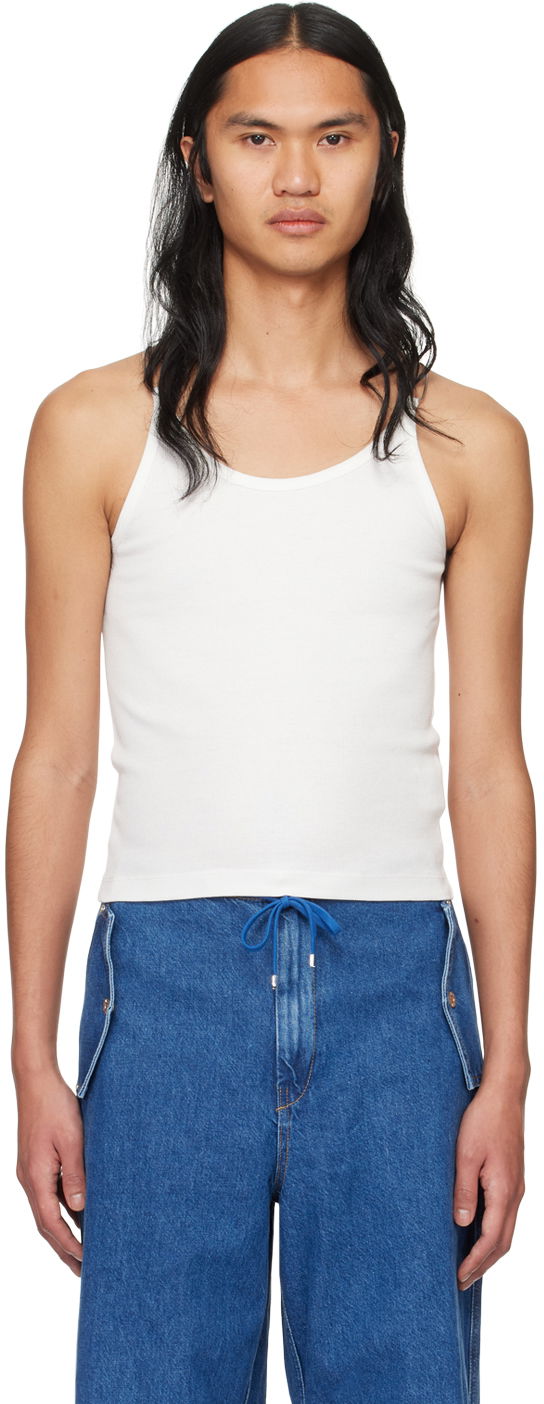 Tanktop Dion Lee Wire Strap Tank Top Hvid | C3159PS24, 0