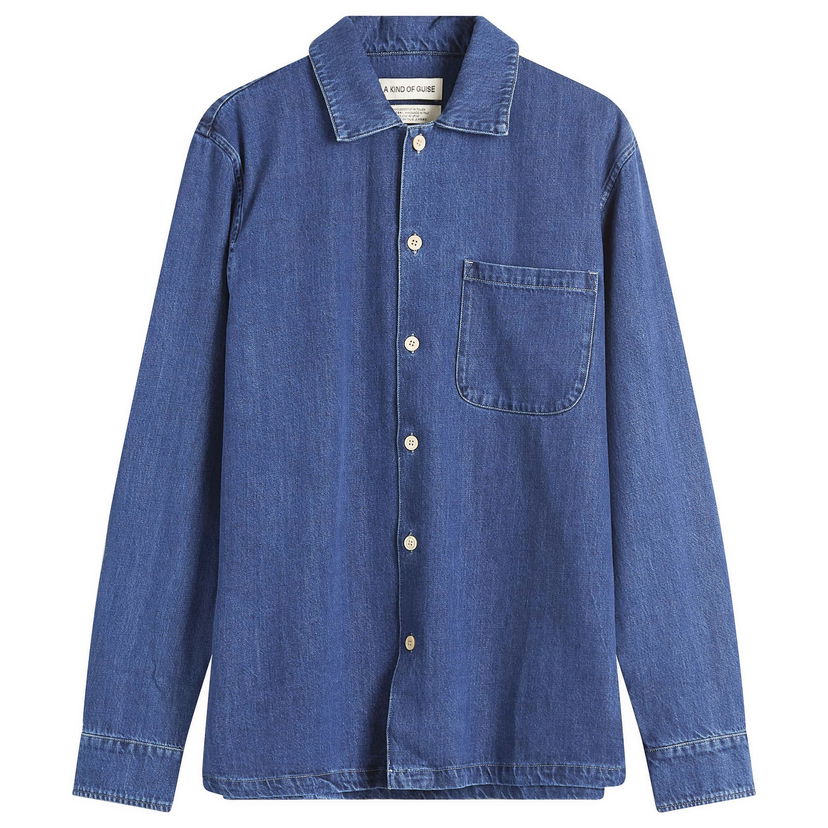 Skjorte A Kind of Guise A Kind of Guise Atrato Denim Shirt, Size Large Blå | 119-13804-704
