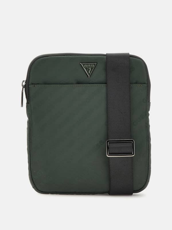 Rygsække og tasker GUESS Glassic Eco Logo Lettering Crossbody Bag Grøn | HMGLACP4123, 0