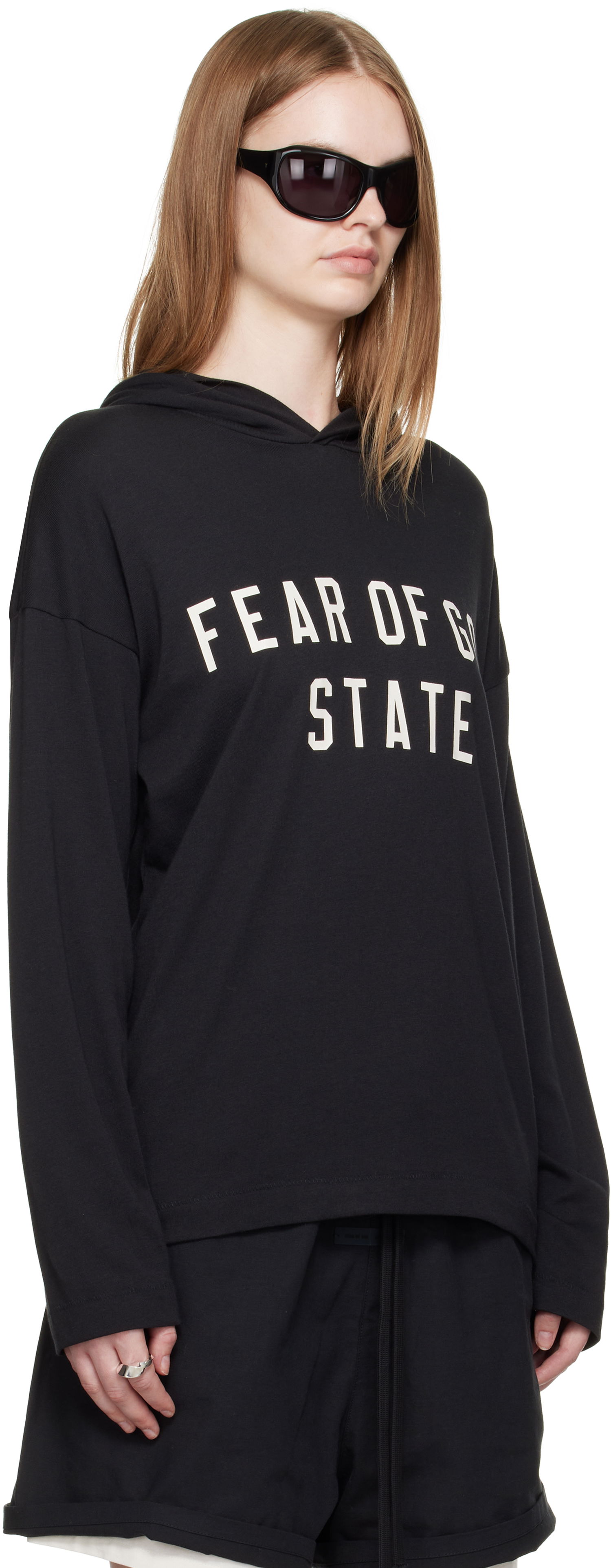 Sweatshirt Fear of God Fear of God ESSENTIALS Long Sleeve Hoodie Sort | 125SP257170FW, 1