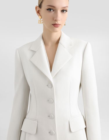 Jakke Dolce & Gabbana Dolce & Gabbana Dolce Double Crepe Jacket Hvid | F26CHTFU207W3789, 3