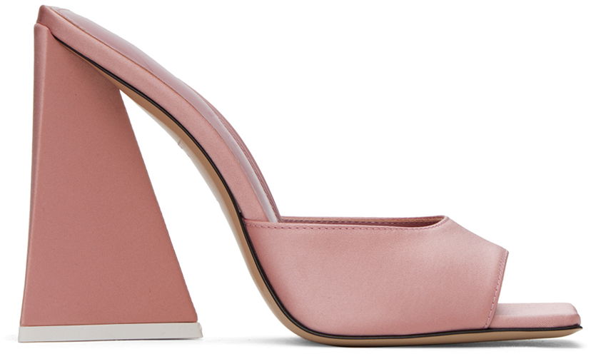 Tilbehør The Attico Attico Devon Satin Heeled Mules Lyserød | 242WS000 V015
