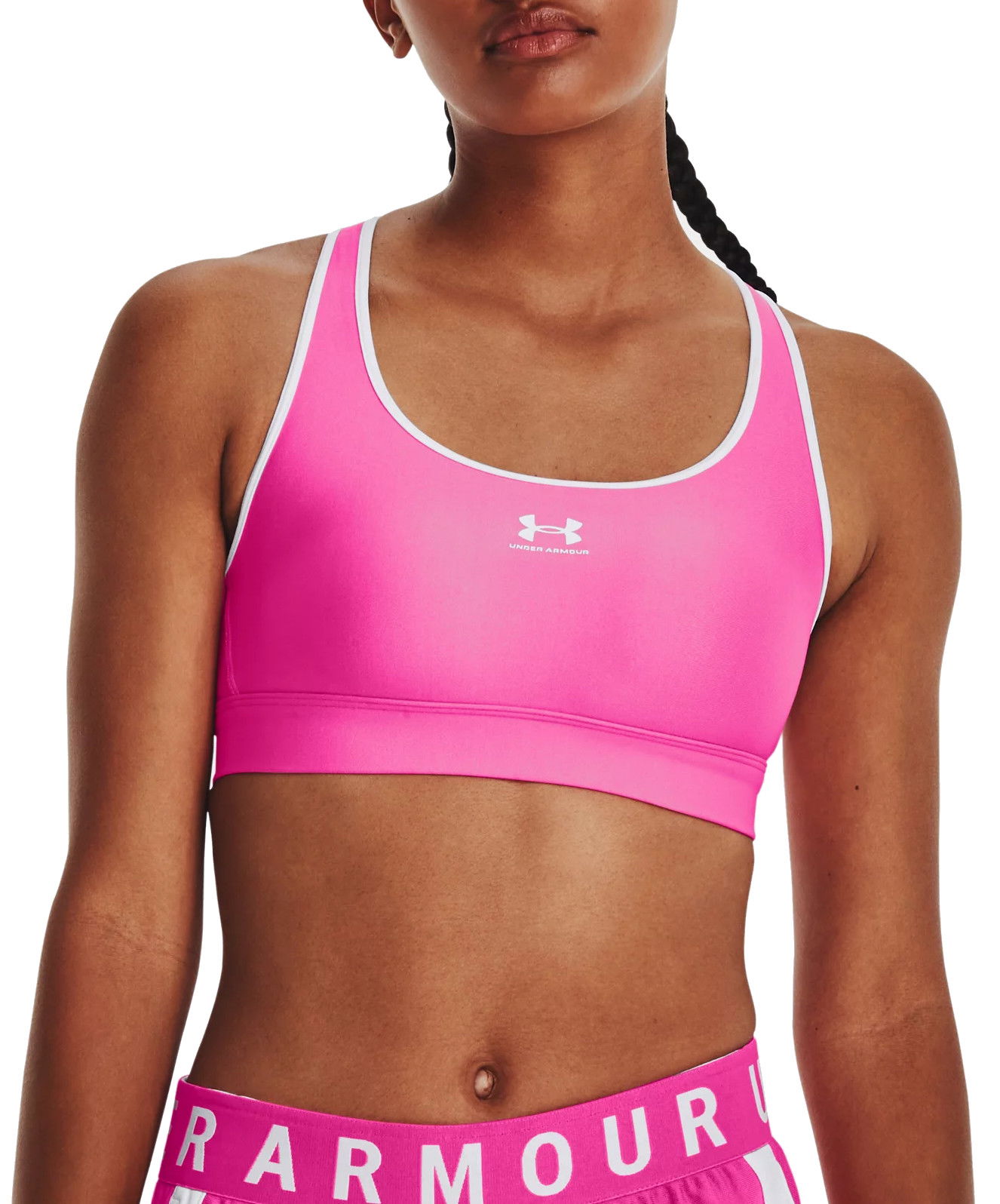 Bh Under Armour HeatGear Mid Padless Bra Lyserød | 1373865-652, 0