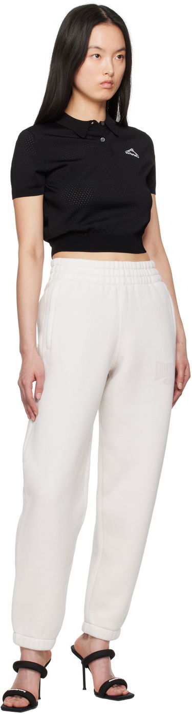 Polo skjorte Alexander Wang Alexanderwang.t 3D Logo Mesh Cropped Polo Sort | 4KC2251017, 3