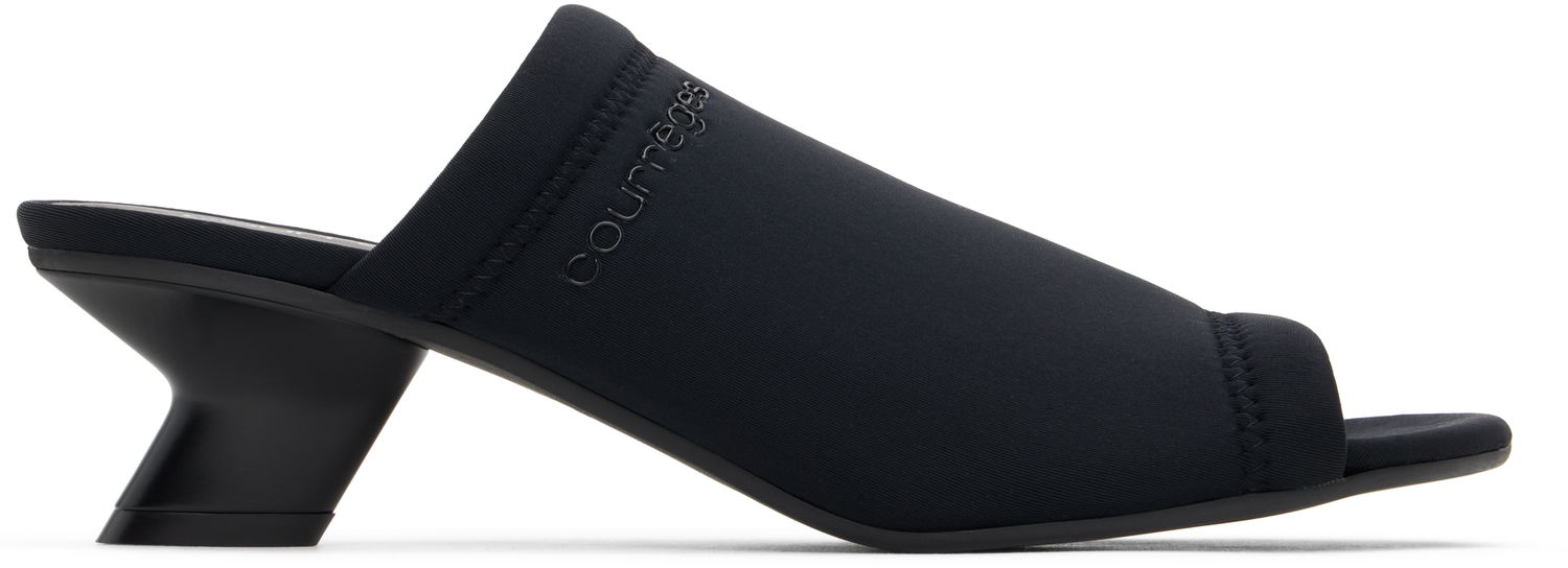 Sneakers og sko Courrèges Courrèges Wet Scuba Heeled Mules Sort | 125SSD029NE0006, 0
