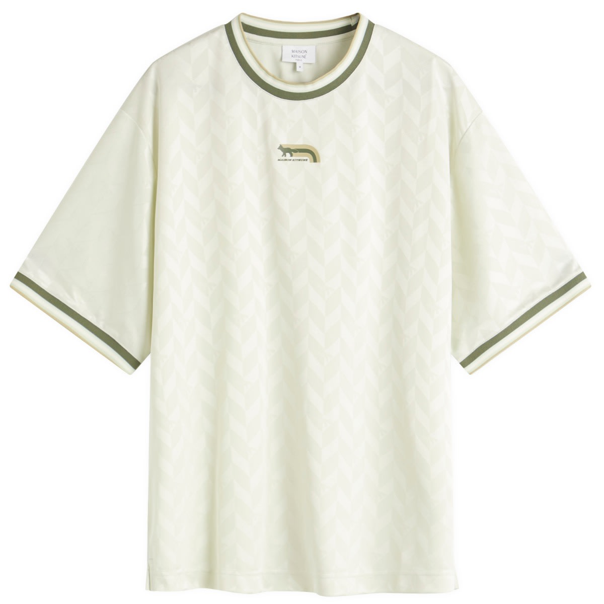 T-shirt MAISON KITSUNÉ Maison Kitsuné Jacquard Flash Fox Oversize T-Shirt Hvid | OM00118KJ7021-0170, 1