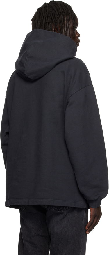 Sweatshirt Acne Studios Black Printed Logo Hoodie Sort | CI0170-, 2