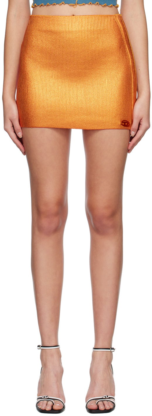 Nederdel Diesel Orange Knit Miniskirt Orange | A08021 0WDAU