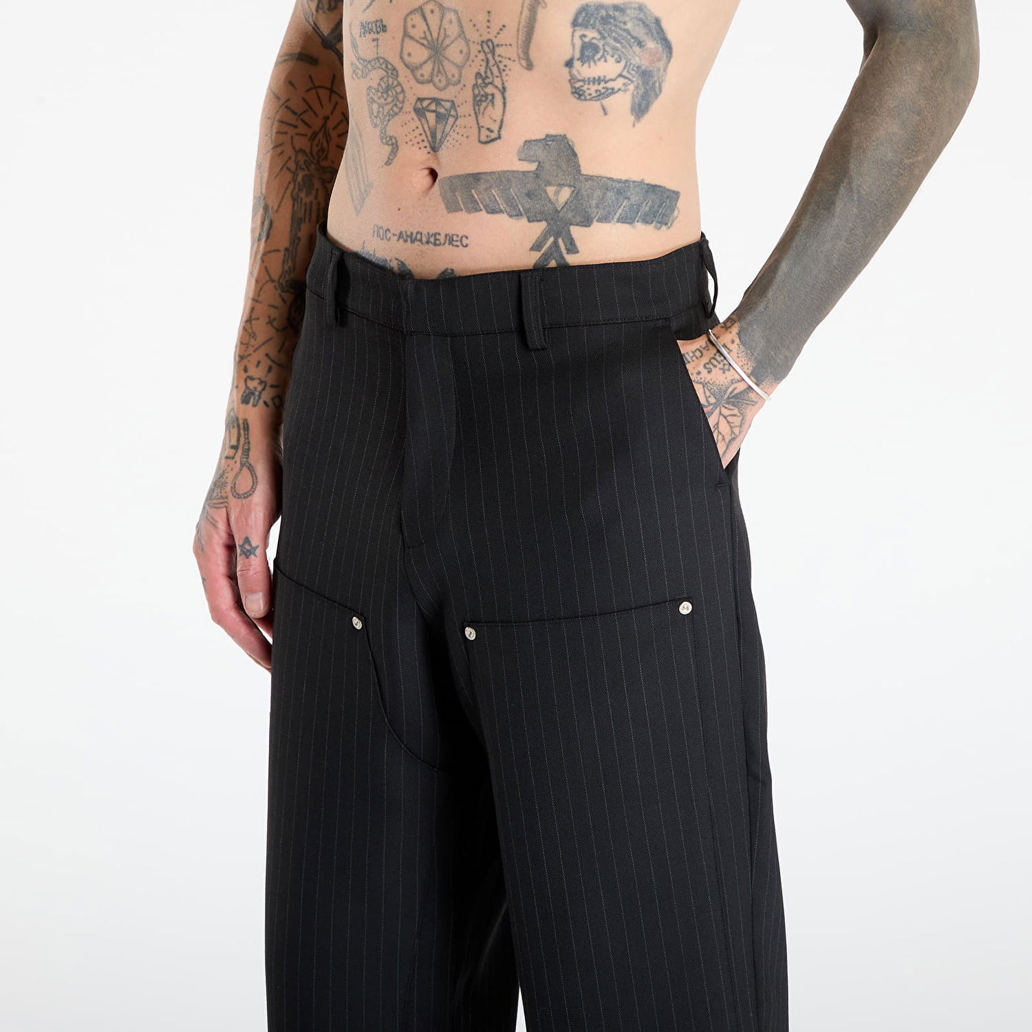 Bukser MISBHV Pinstripe Carpenter Trousers Sort | 251M314, 1