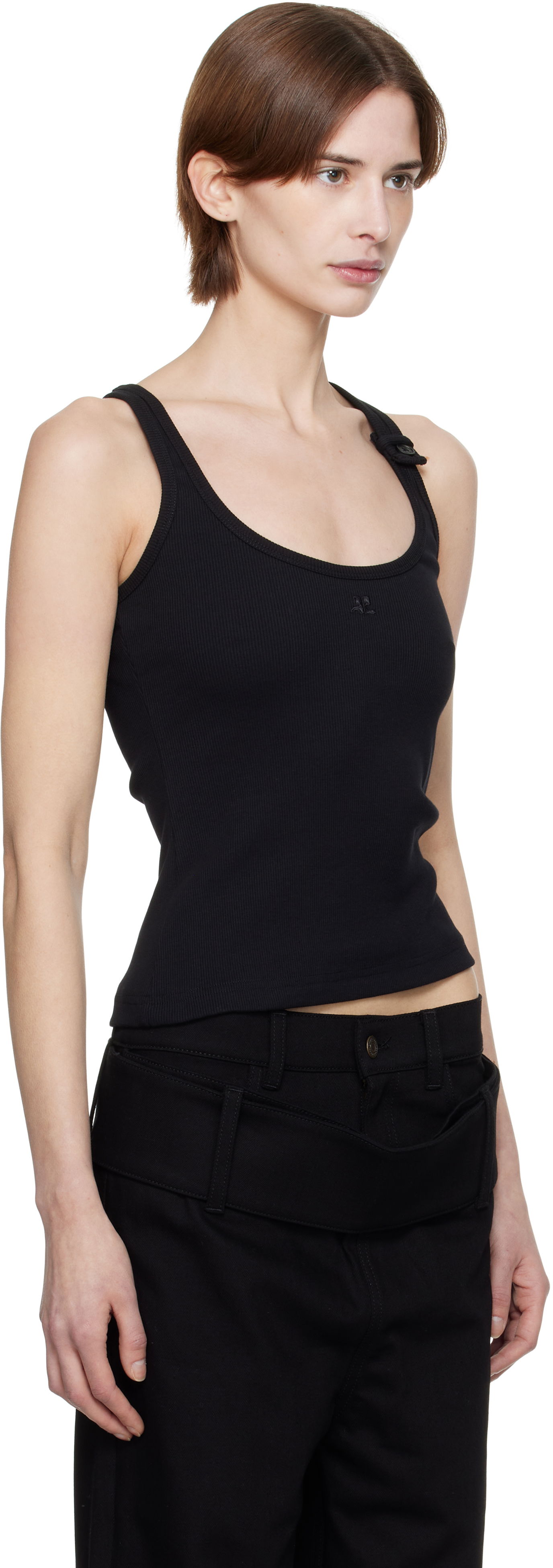 Tanktop Courrèges Courrèges 90's Rib Tank Top Sort | 125JDE123JS0194, 1
