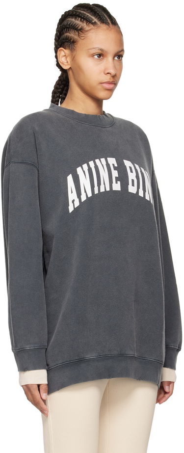 Sweatshirt Anine Bing Oversized Sweatshirt with Logo Print Grå | A-08-5205-010, 1