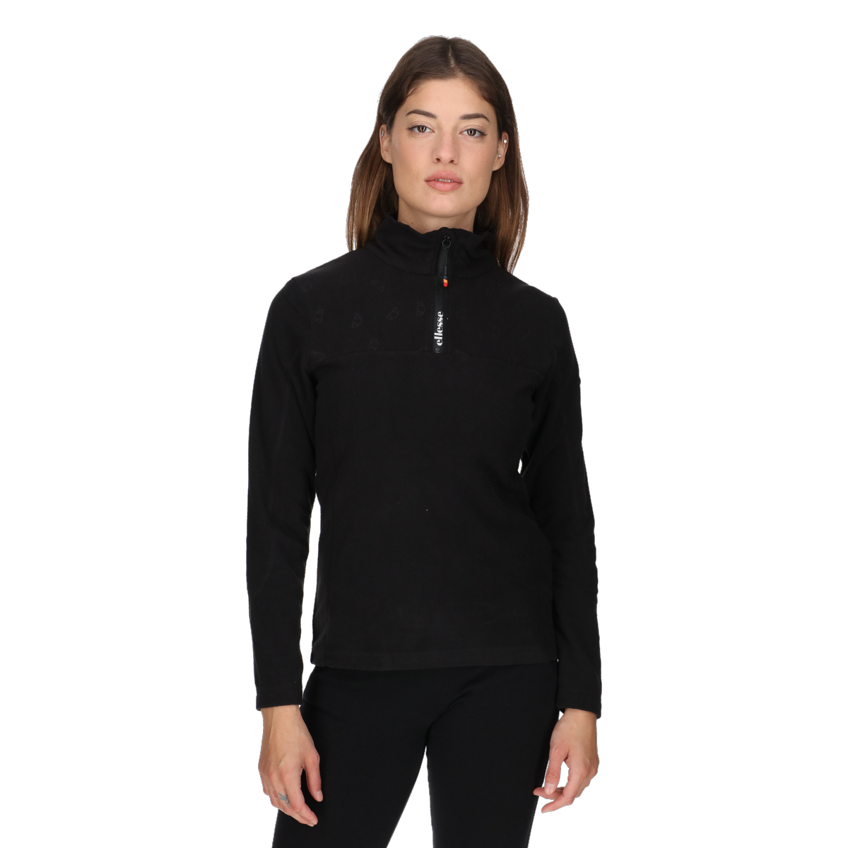 Sweatshirt Ellesse Fleece Quarter-Zip Long-Sleeve Top Sort | ELA243F650-01, 0