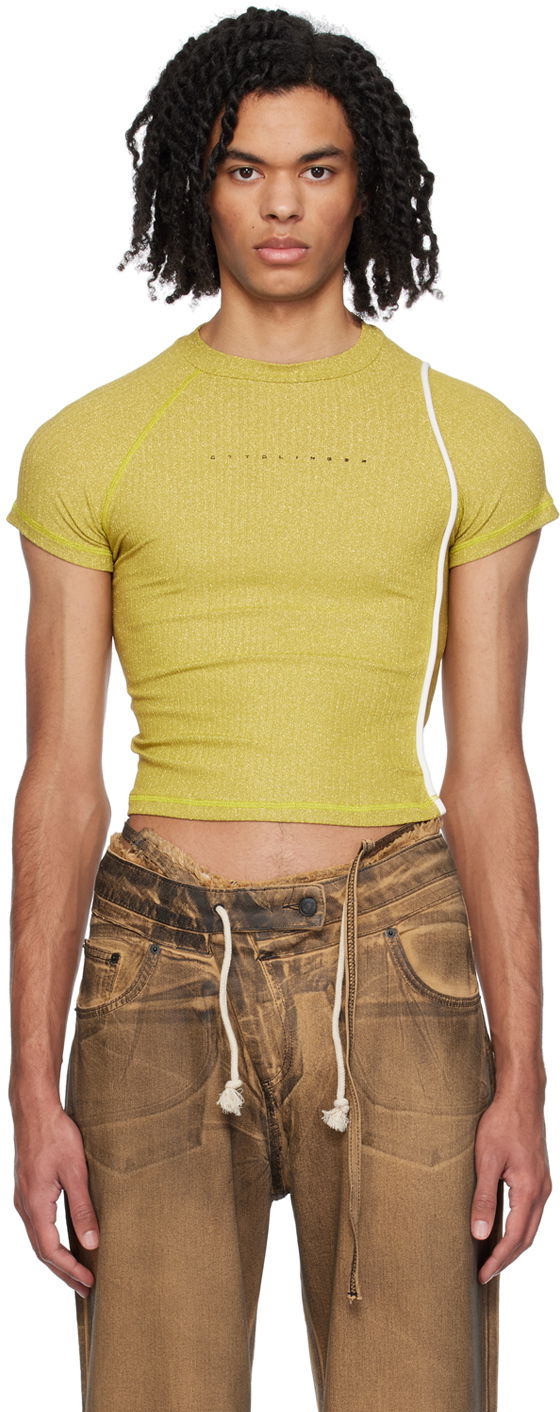 Crop top Ottolinger Ottolinger Cropped T-Shirt Gul | 407203