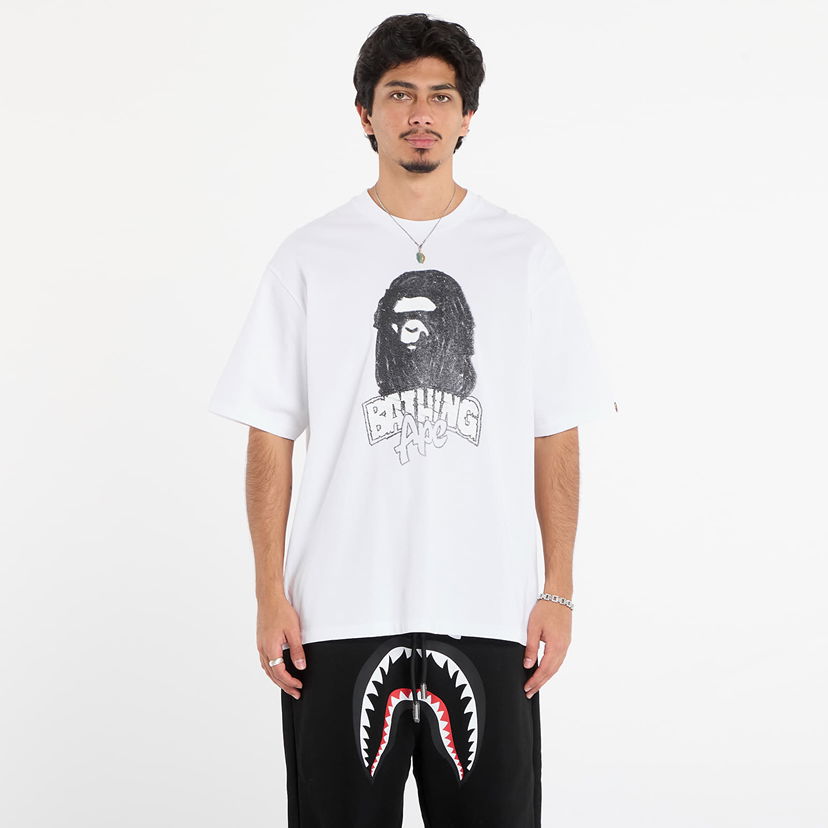 T-shirt BAPE Hand Drawn Ape Head Relaxed Fit T-Shirt Hvid | 001TEL801333MWHT