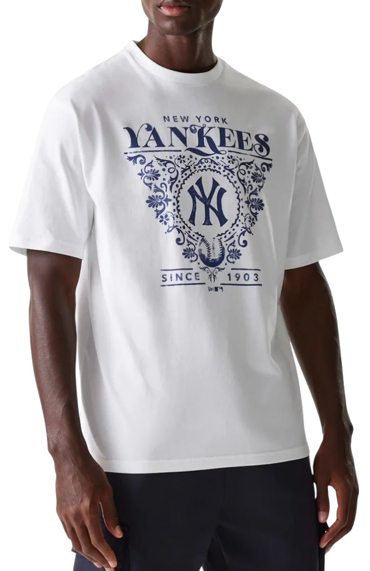 T-shirt New Era New Era MLB New York Yankees Floral Graphic Oversized T-Shirt Hvid | 60667845-60667845