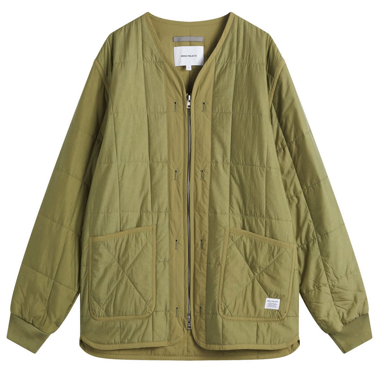 Puffer jakke NORSE PROJECTS Men's Military Liner Jacket, Size Large Grøn | N50-0272-8037, 0