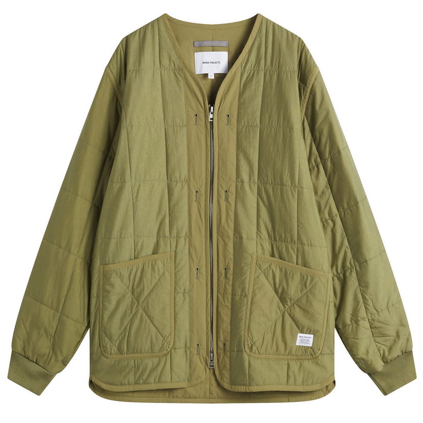 Puffer jakke NORSE PROJECTS Men's Military Liner Jacket, Size Large Grøn | N50-0272-8037