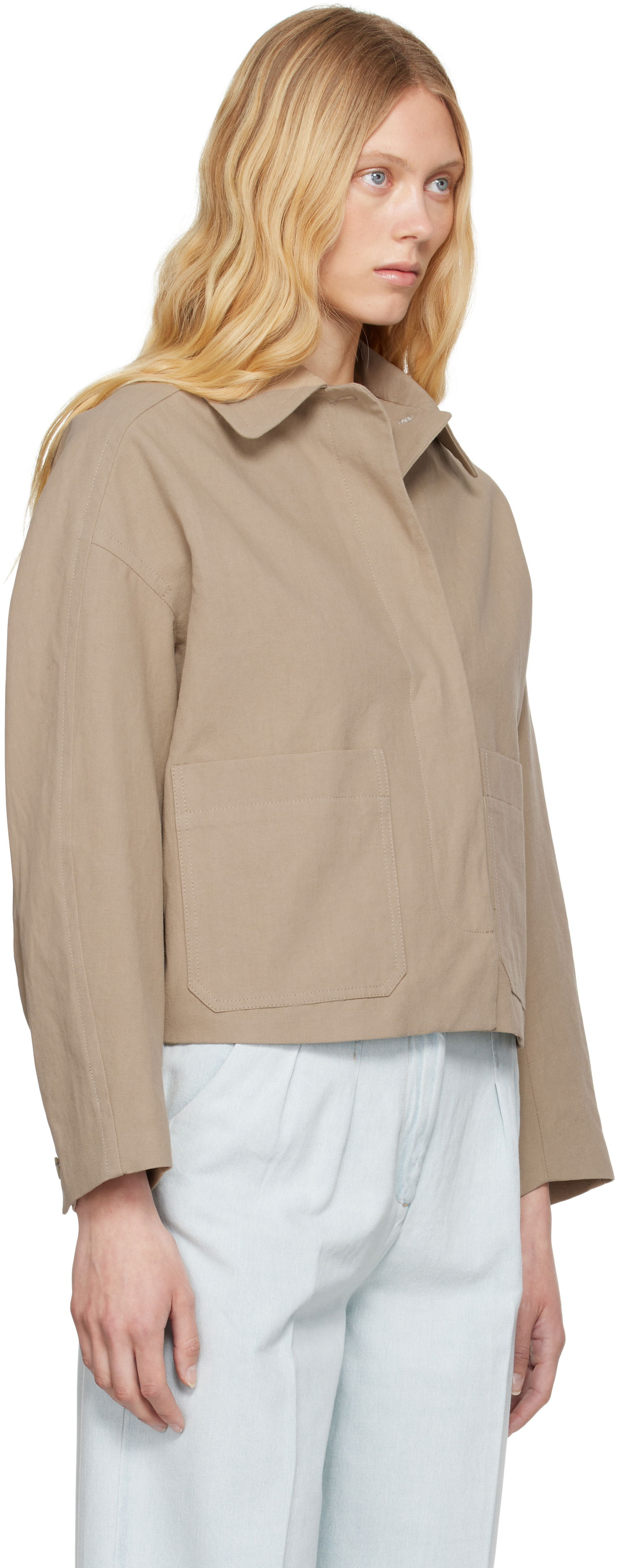 Jakke A.P.C. A.P.C. Bianca Cropped Jacket Beige | COGXT-F32005, 1