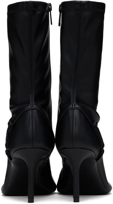 Sneakers og sko Courrèges Stretch Faux Leather Ankle Boots with Oblique Detail Sort | 424SAB030PL0128, 1