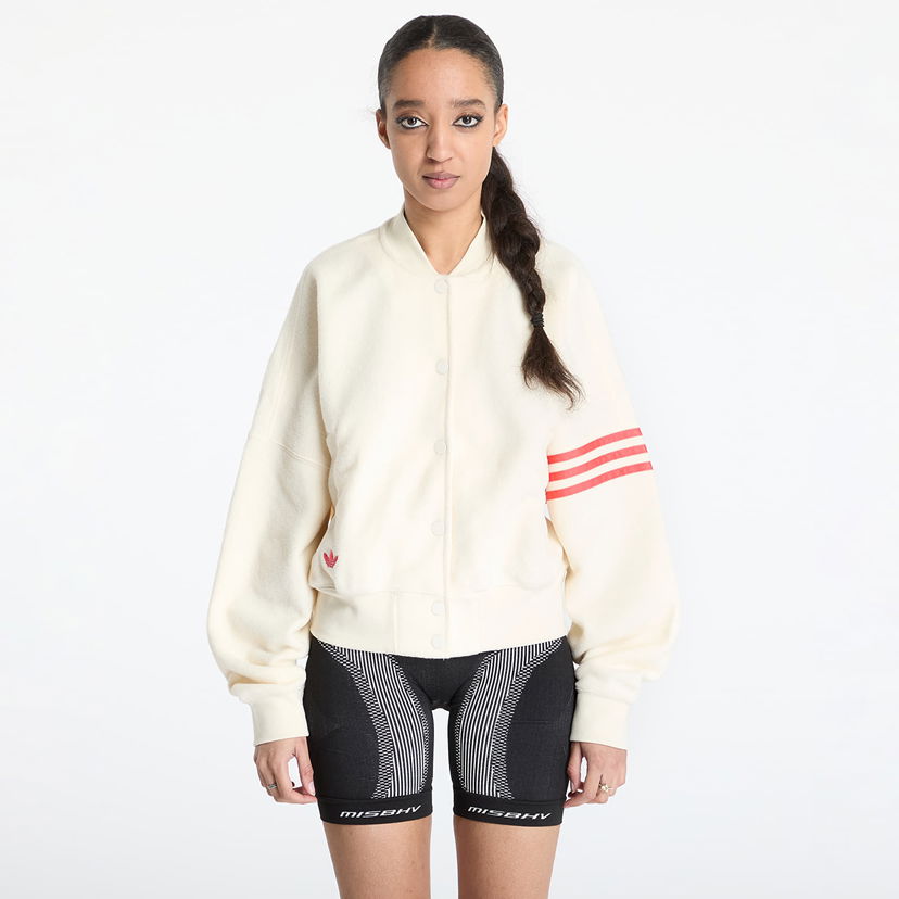 Bomberjakke adidas Originals Neuclassics Boucle Bomber Jacket Hvid | JI8523
