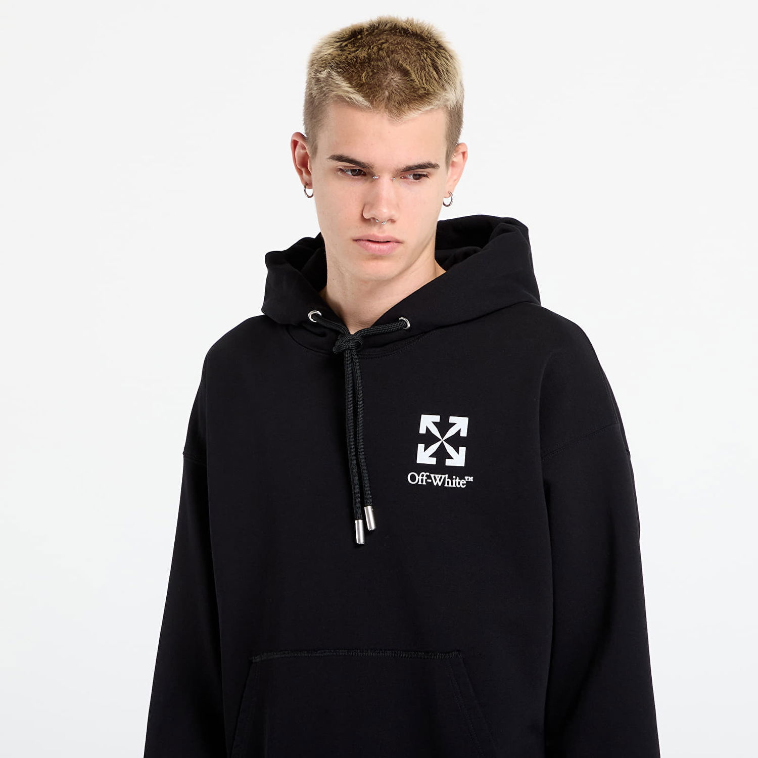 Sweatshirt Off-White Off-White Small Arrow Skate Hoodie Sort | OMBB085F25FLE0151001, 1