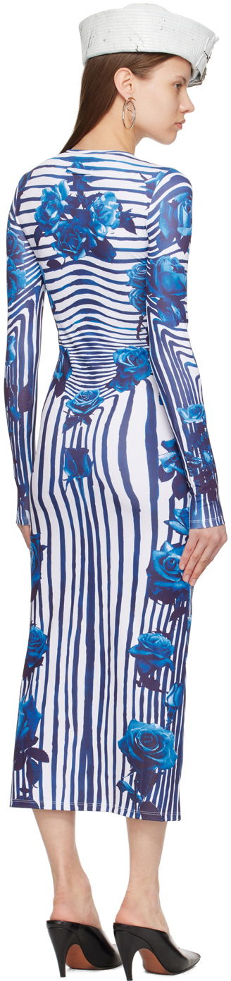 Kjole Jean Paul Gaultier Flower Morphing Maxi Dress Blå | 24/25-F-RO166-J551-015951, 2