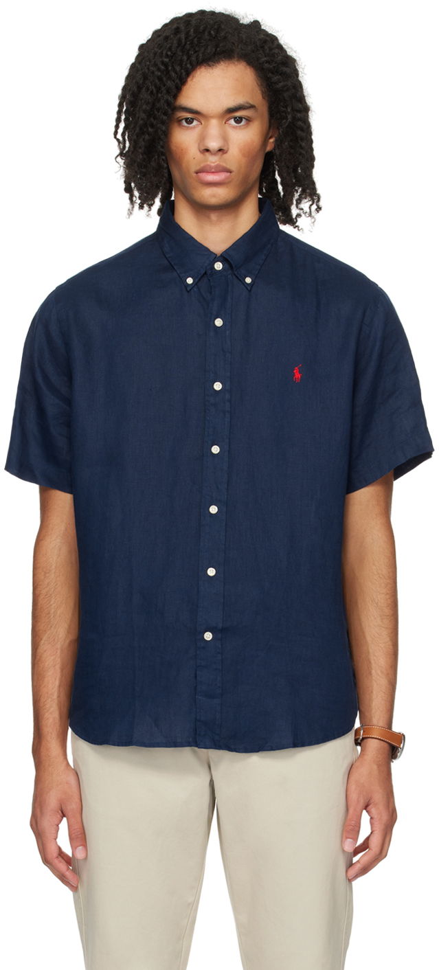 Skjorte Polo by Ralph Lauren Buttoned Shirt Mørkeblå | 710791757006, 0