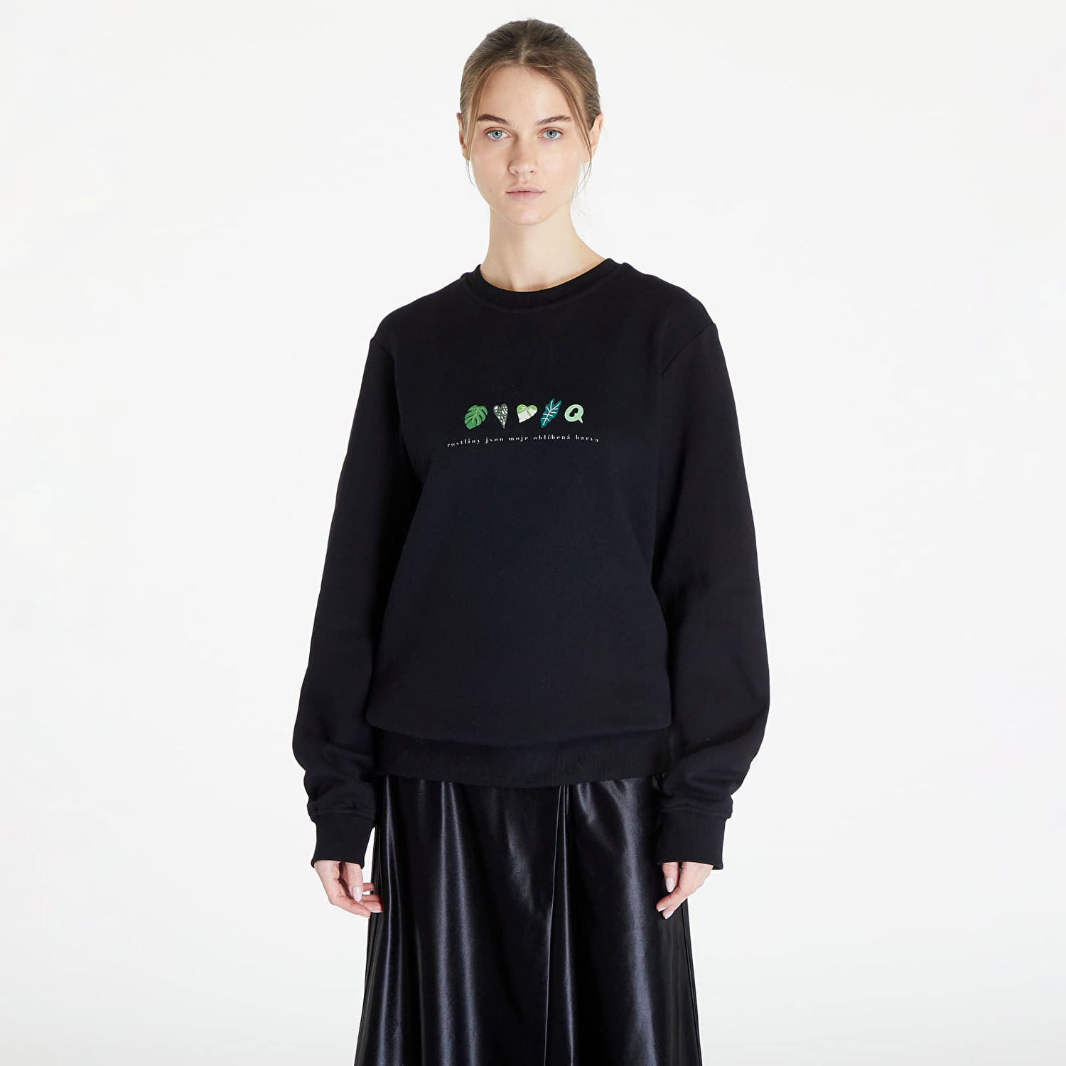 Sweatshirt Queens Rostliny Jsou Moje Oblíbená Barva Crewneck Sort | QNS_041, 0