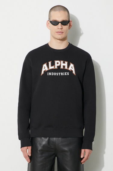 Sweatshirt Alpha Industries Alpha Industries College Print Sweatshirt Sort | 146301, 0