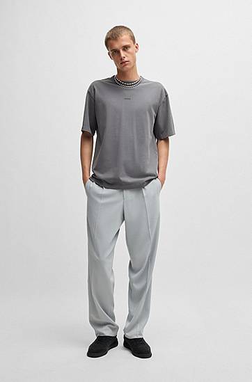 T-shirt BOSS BOSS Regular-Fit Logo T-Shirt Grå | 50531739, 1