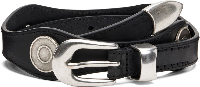 Bælter OUR LEGACY Leather Wave Belt Sort | A4258WS