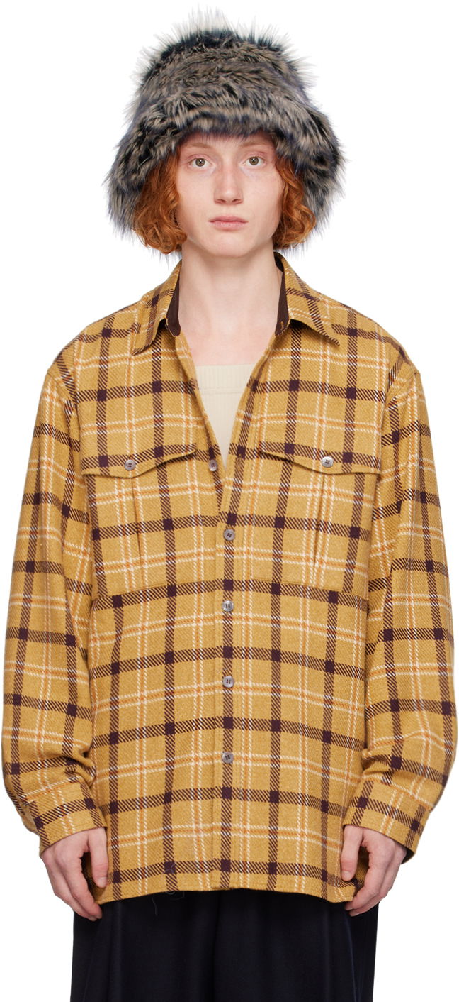 Skjorte Dries Van Noten Yellow Check Shirt Gul | 242-020719-9292