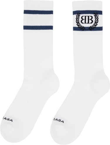 Sokker Balenciaga Balenciaga Laurel Classic Socks Hvid | 8294464F1B59068, 1